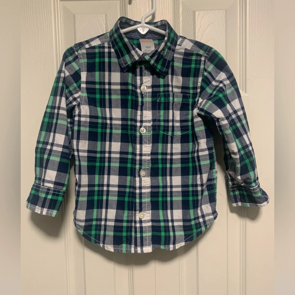 Gymboree Boys Plaid Button Down Shirt Size 2T